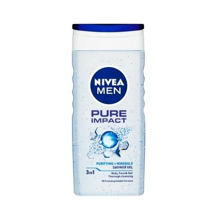 Nivea spg for men Pure Impact 250ml 3in1 - Kosmetika Pro muže Péče o tělo Sprchové gely